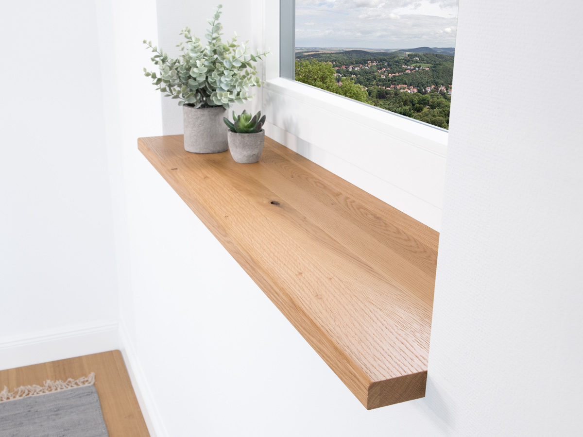 Holz-Projekt-Summer Fensterbank AHORN Massivholz Treppenstufe
